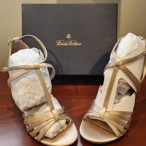Brooks Brothers High-Heeled Gold Sandals